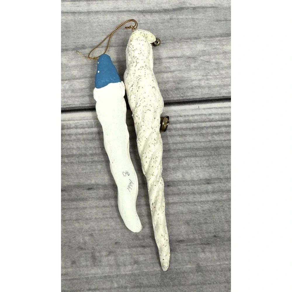 LOT OF 6 VINTAGE ICICLE SANTA HEAD CHRISTMAS TREE‎ ORNAMENTS